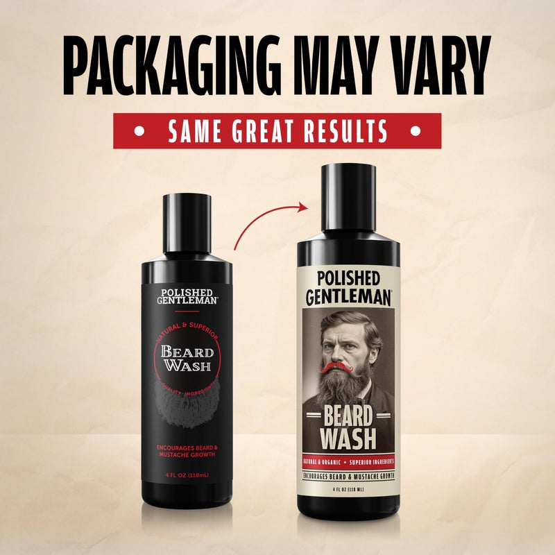 Polished Gentleman Refreshing Beard Shampoo and Face Wash with Peppermint Tea Tree and Argan Oil - for Thicker and Softer Beard (4oz) - Image 2